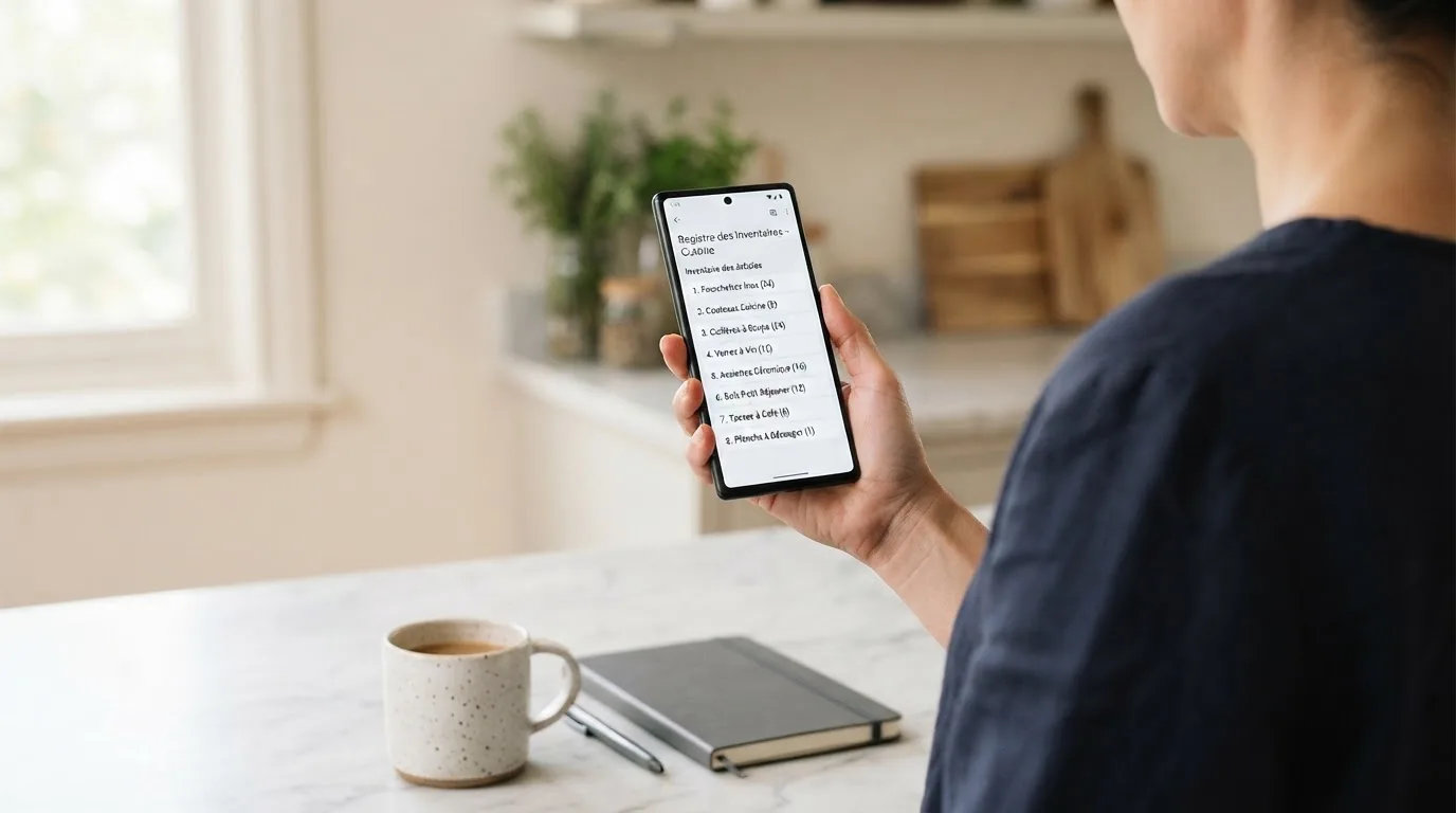 document officiel stylisé représentant un agrément ANJ consulté sur smartphone