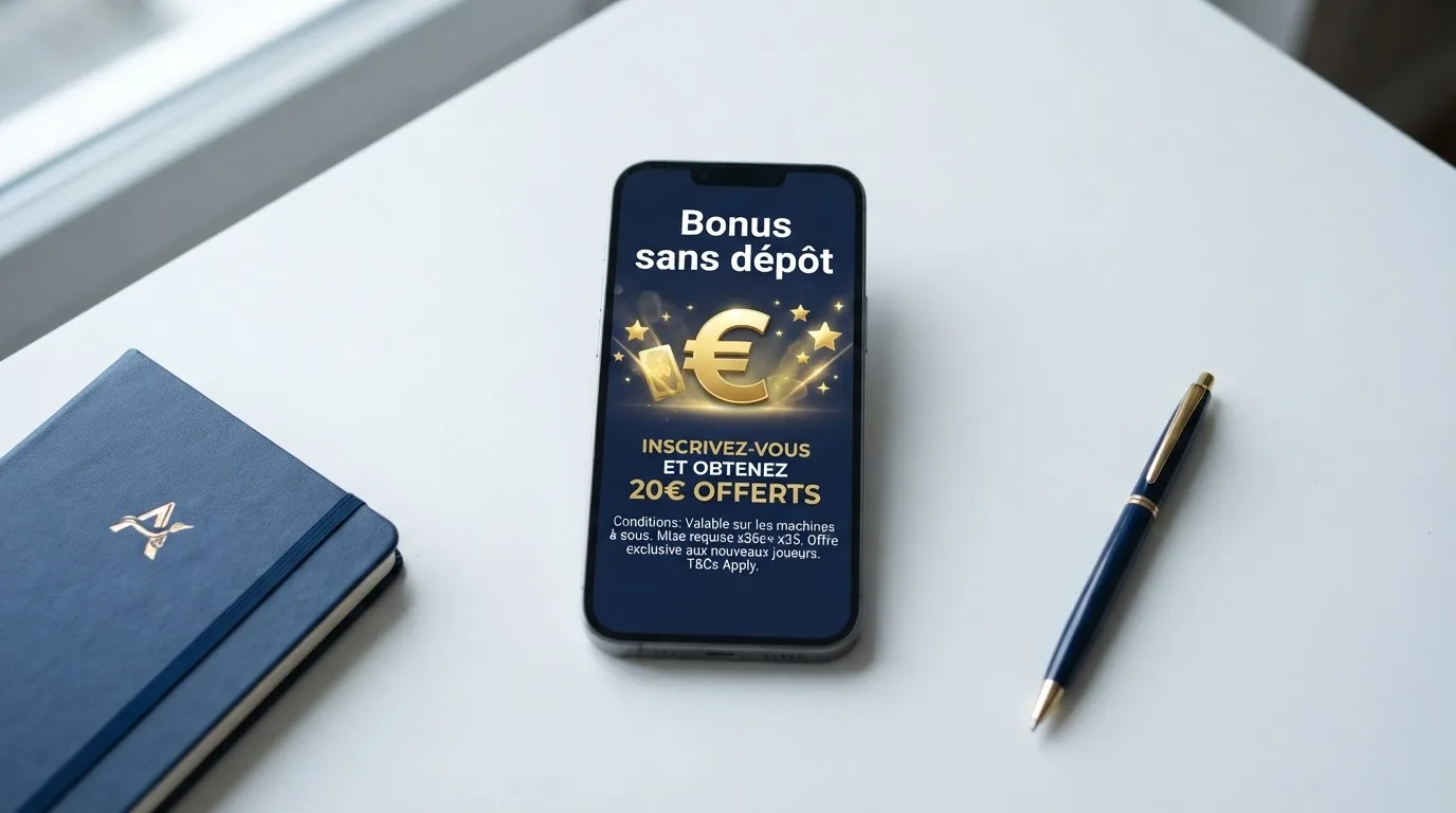capture d'écran d'une page de bonus de bienvenue affichant les conditions d'une offre sans dépôt
