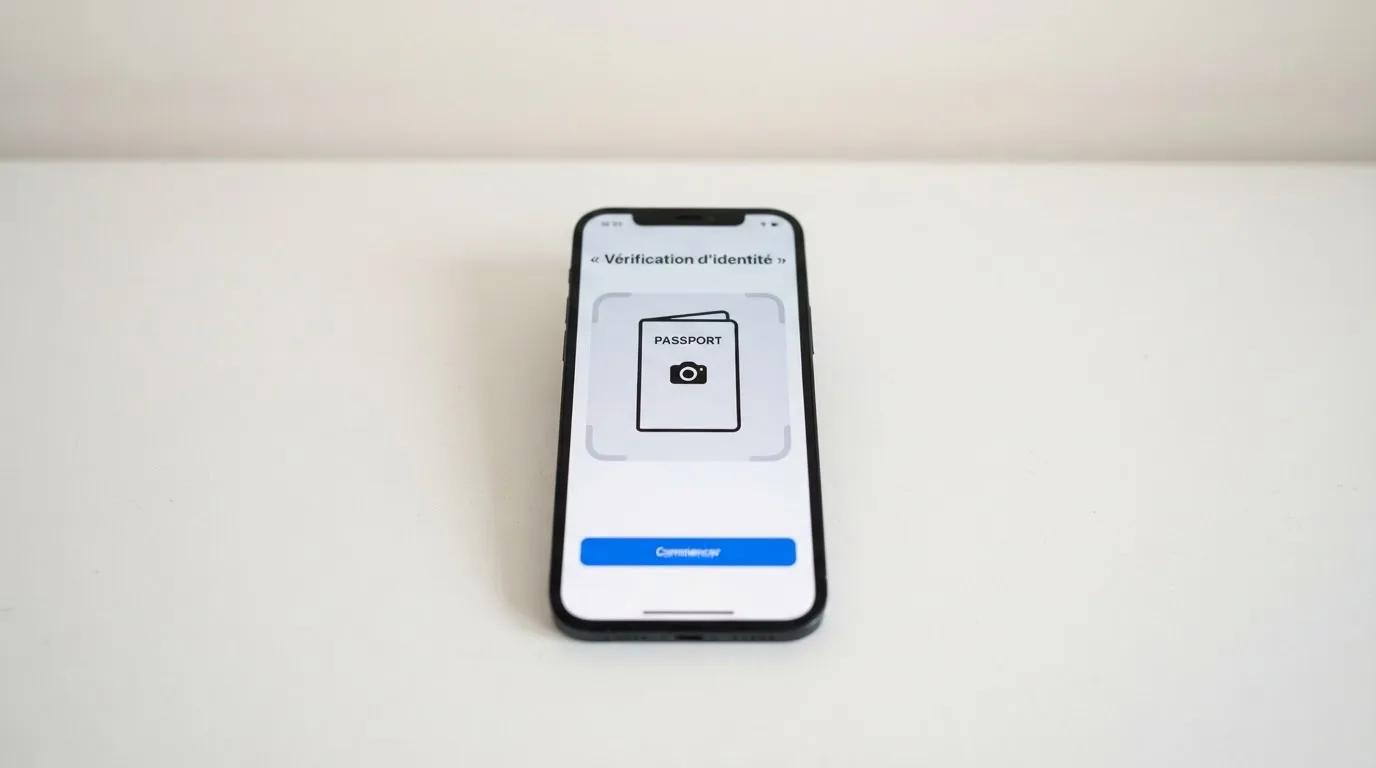 a smartphone screen showing an identity-document upload step lors d'une demande d'interdiction volontaire de jeux en ligne